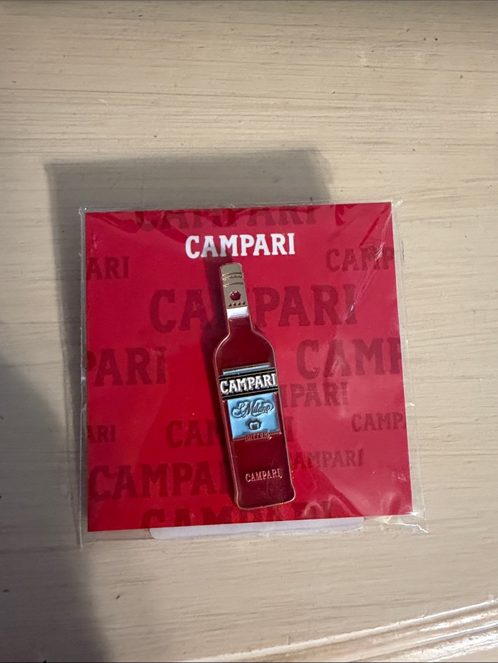 Campari Apertivo Bottle Enamel Hat Shirt Lapel Pin Badge